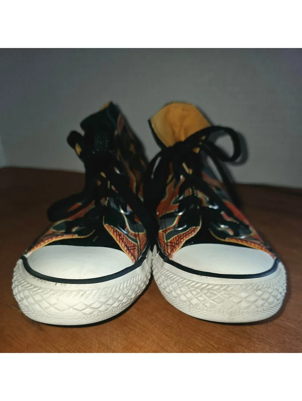 Kids Converse Chuck Taylor All Stars high top with flames size 1